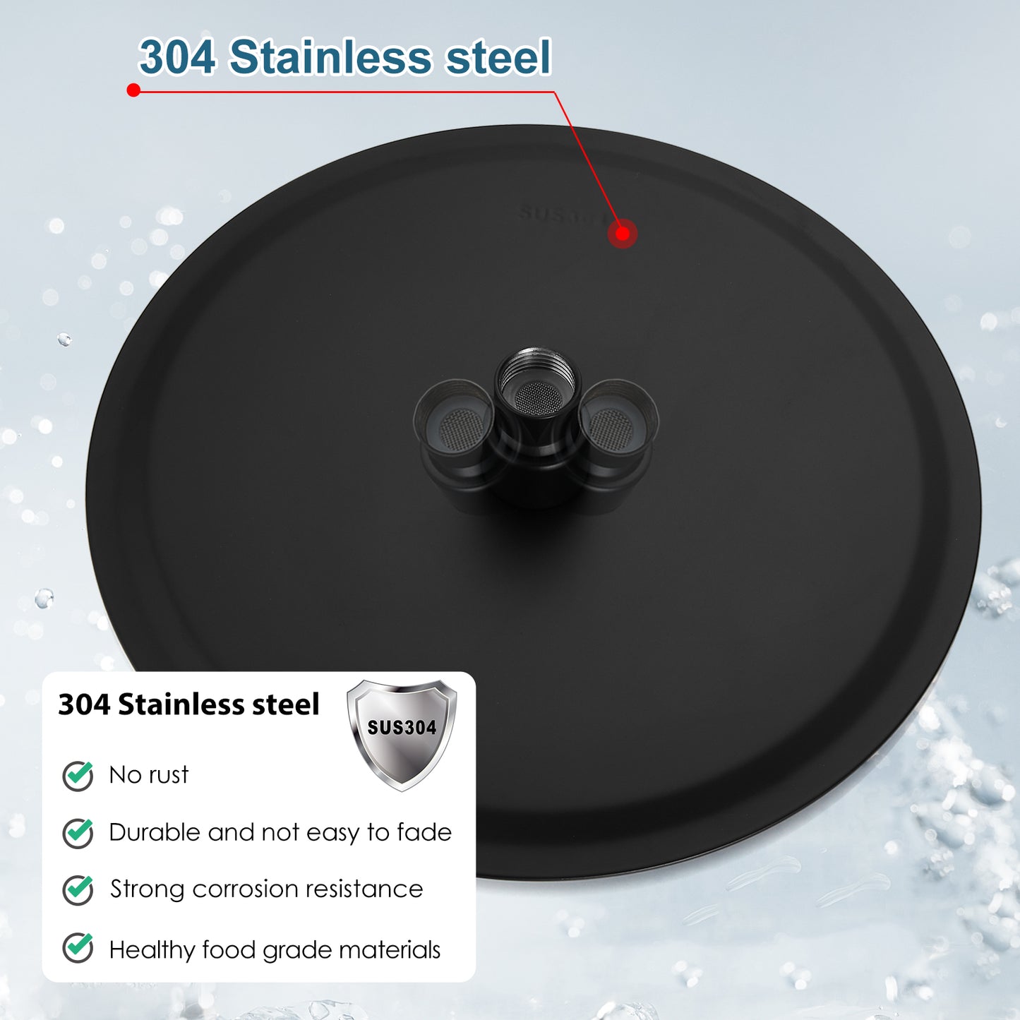 
                  
                    Midanya Round Rainfall Shower Head 12 Inch Stainless Steel Ultra Thin Design High Pressure
                  
                