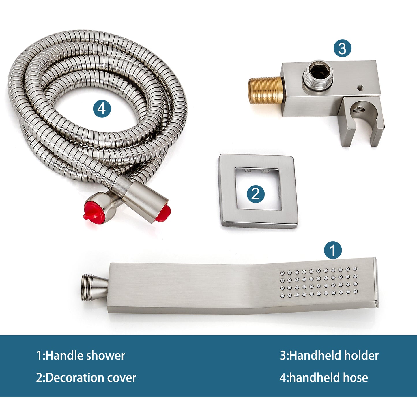 
                  
                    Midanya Bathroom Shower Handheld Spray Curved SUS304 Stainless Steel High Pressure Wall Mount with Wall Connector, Shower Holder and 60-inch Flexible Shower Hose Hand Shower Set
                  
                