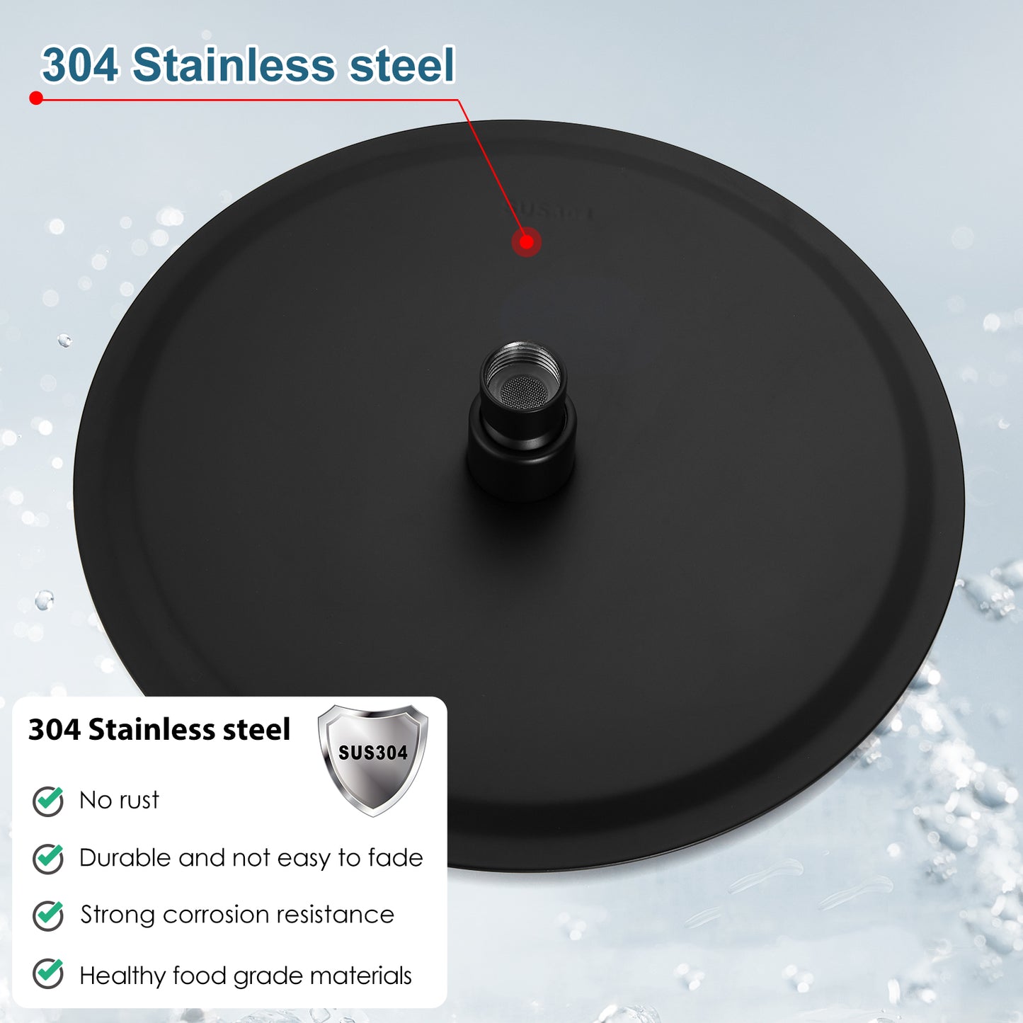 
                  
                    Midanya Round Rainfall Shower Head 8 Inch Stainless Steel Ultra Thin Design High Pressure
                  
                