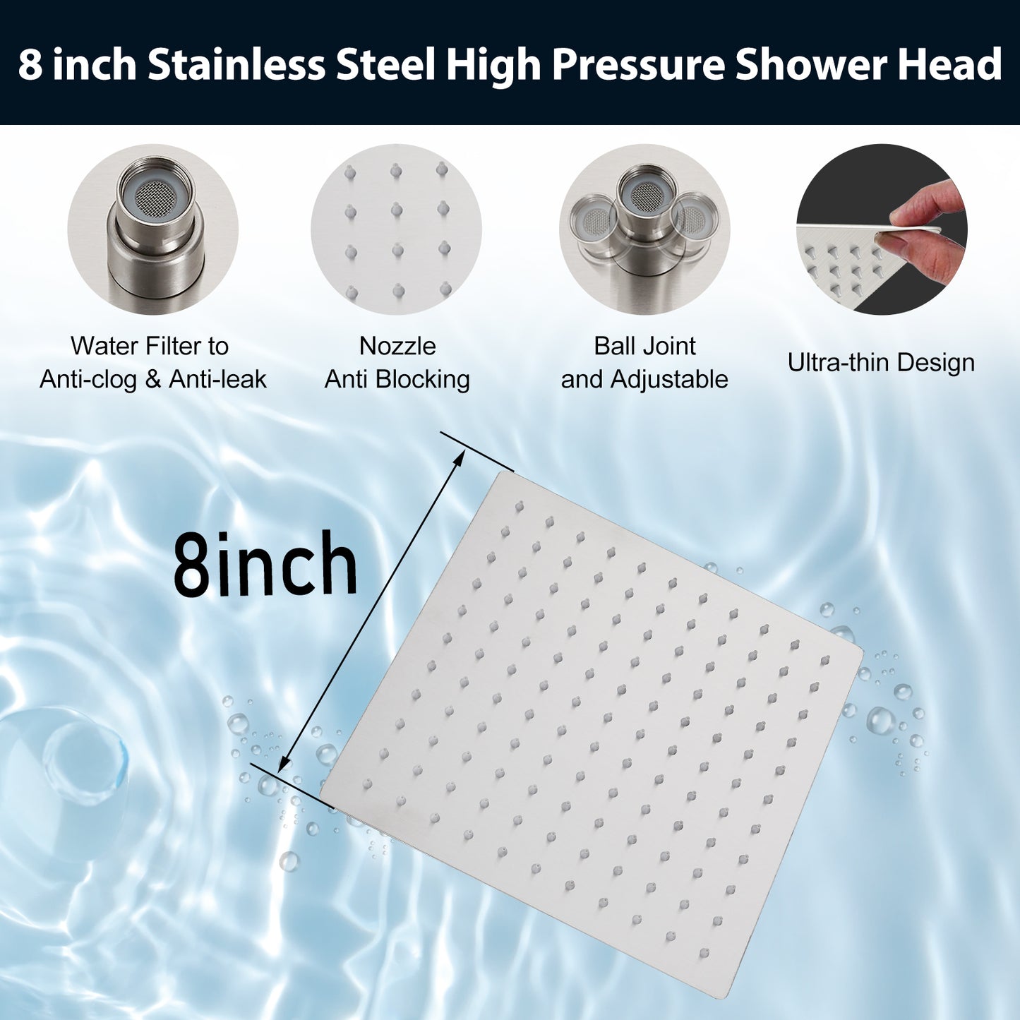 
                  
                    Midanya Tub and Shower Faucet Set Shower System with 8-Inch Rain Shower Head and Waterfall Tub Faucet Wall Mount Shower Valve and Trim Kit Included
                  
                