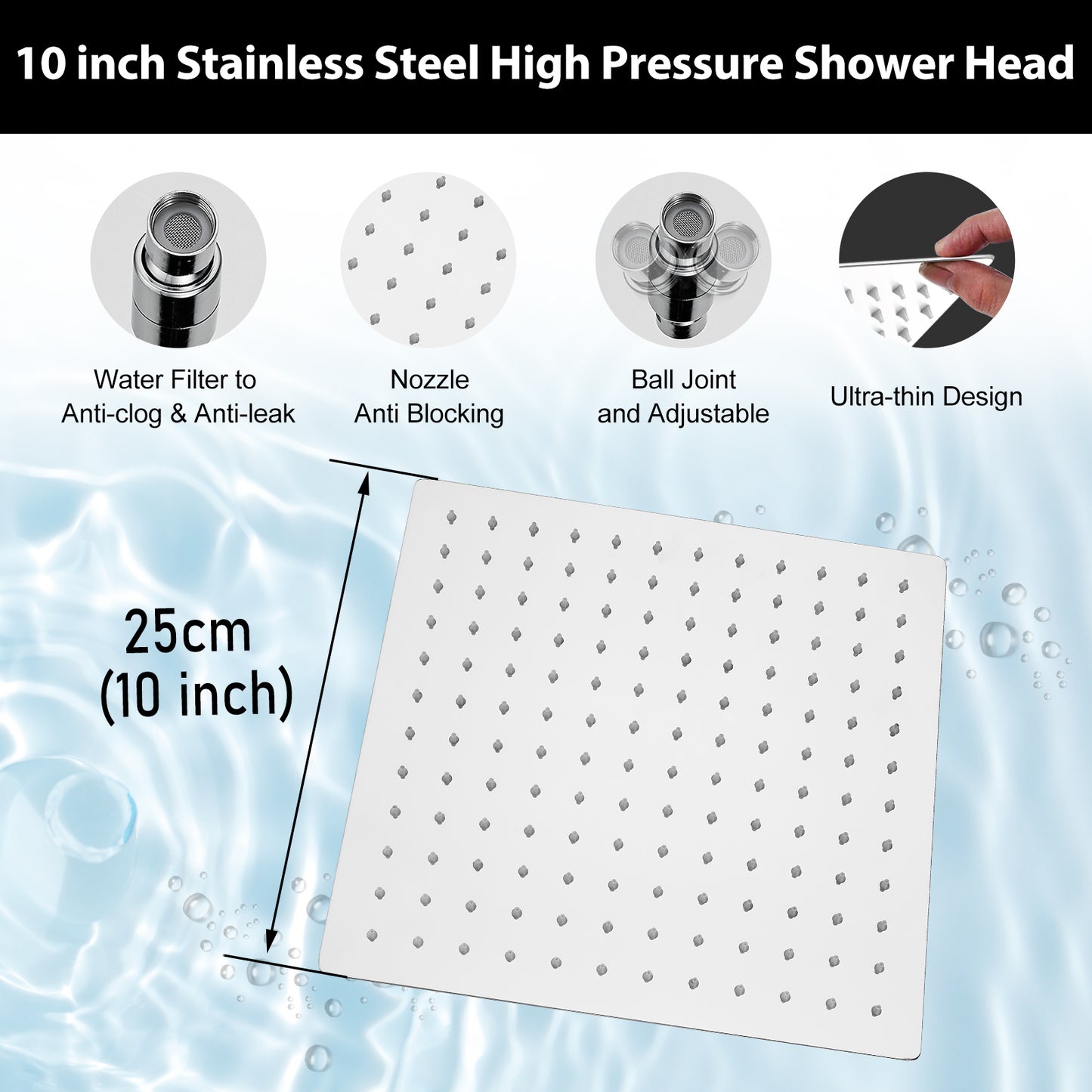 
                  
                    Midanya Bathroom Shower System 10 Inch Rainfall Shower Head with Handheld Spary Wall Mount Tub Spout Combo Set Rough-in Valve 3 Function Mixer Shower Faucet Luxury
                  
                