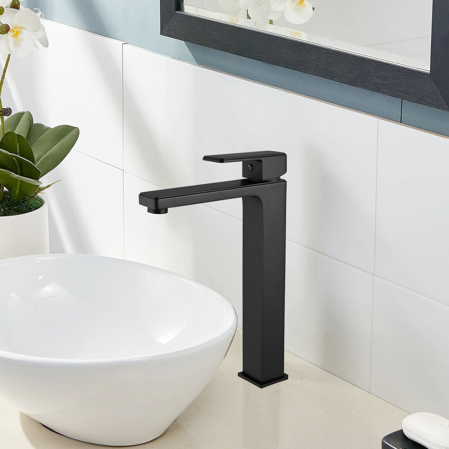 
                  
                    Bathroom Vessel Bowl Sink Faucet Tall Body Single Handle Lavatory Vanity Mixer Bar Tap with Pop Up Drain Tall Spout Single Hole Deck Mount Brass
                  
                