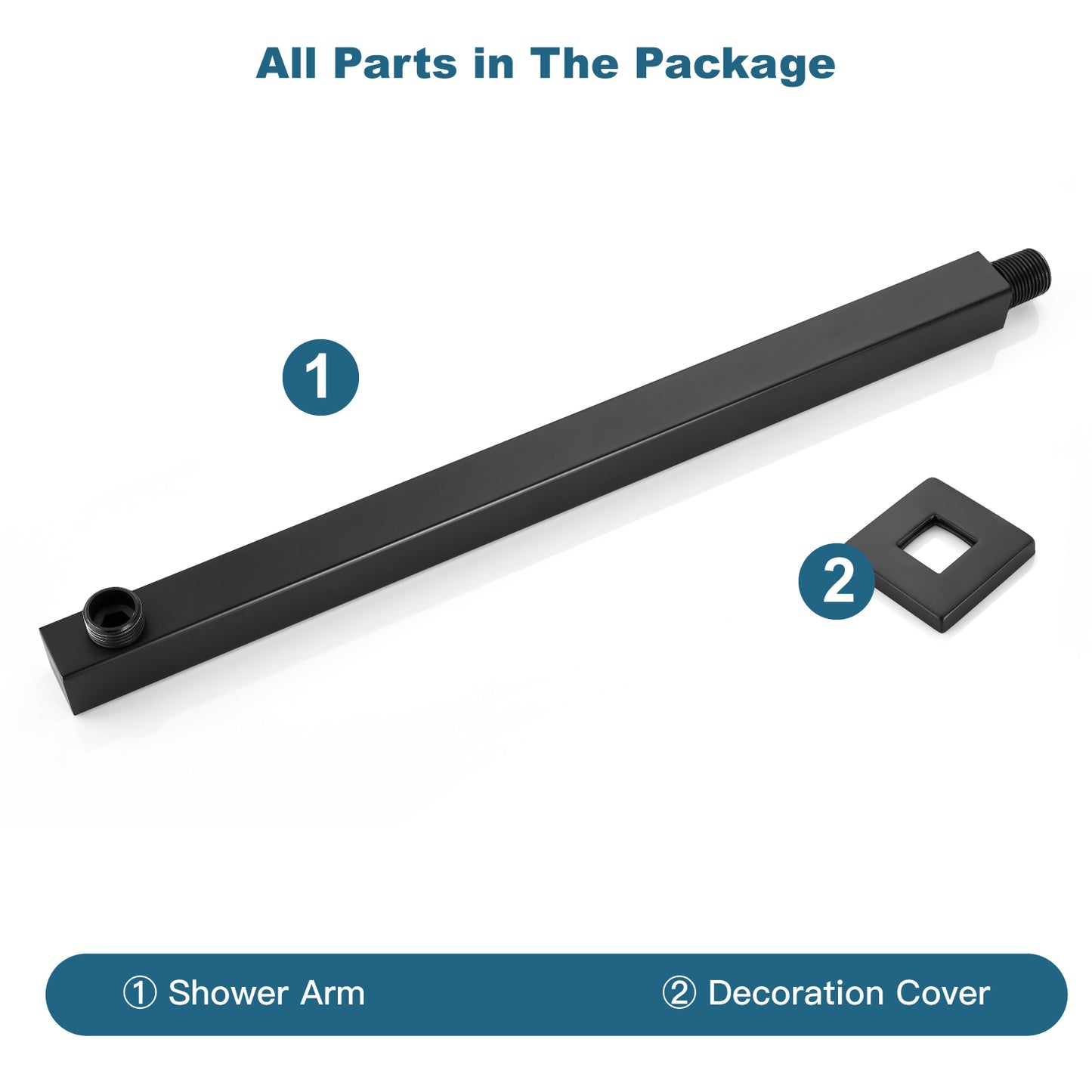 
                  
                    Midanya 16-Inch Shower Arm Rainfall Shower Head Extension Extender with Flange Square Shaped Stainless Steel Wall Mounted Bathroom
                  
                