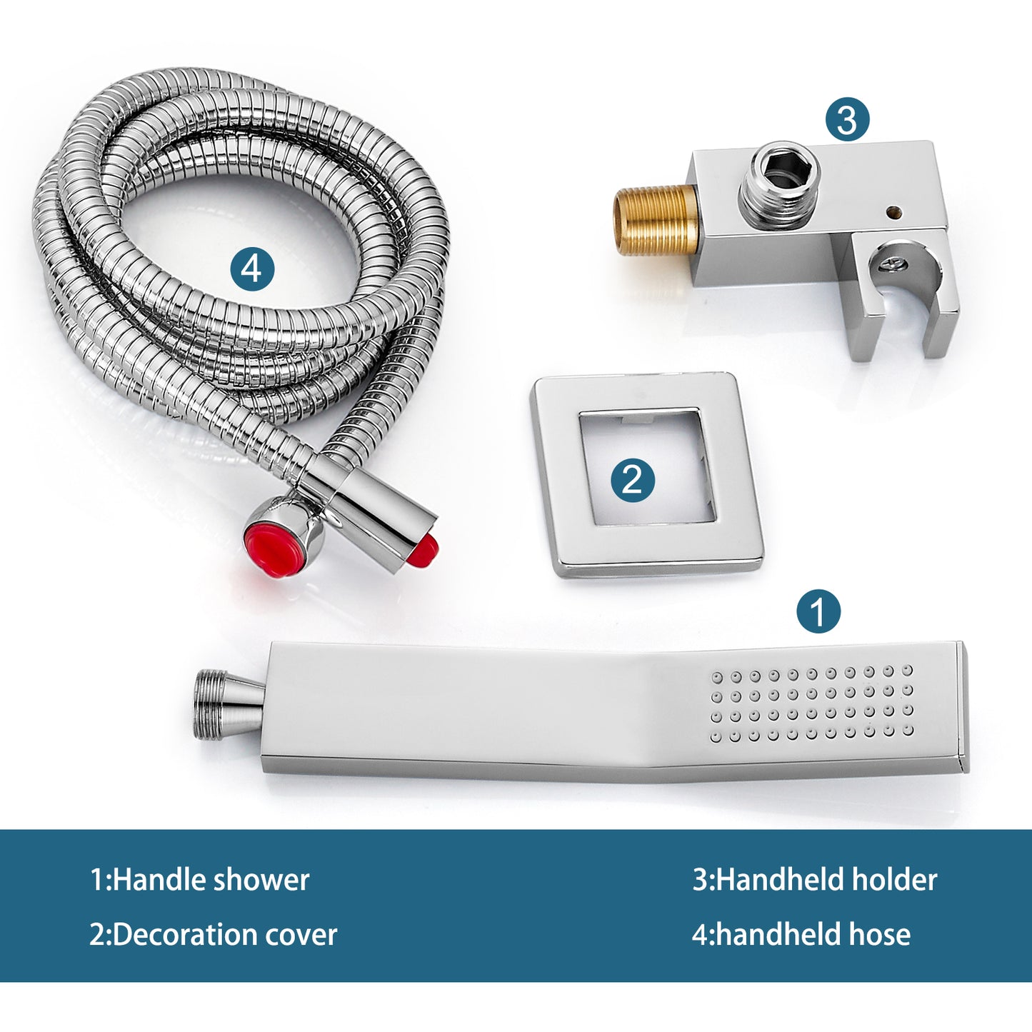 
                  
                    Midanya Bathroom Shower Handheld Spray Curved SUS304 Stainless Steel High Pressure Wall Mount with Wall Connector, Shower Holder and 60-inch Flexible Shower Hose Hand Shower Set
                  
                