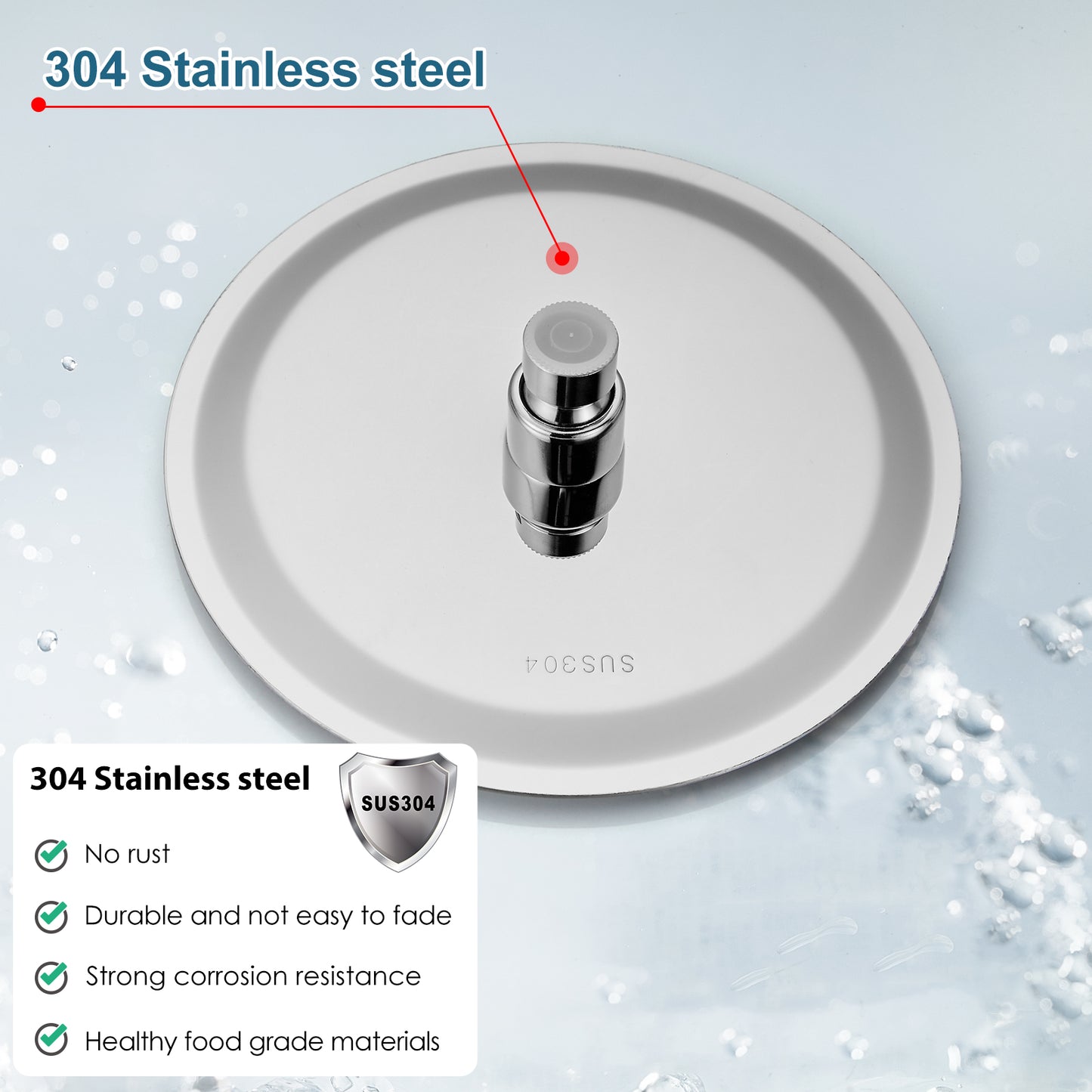 
                  
                    Midanya Round Rainfall Shower Head 8 Inch Stainless Steel Ultra Thin Design High Pressure
                  
                
