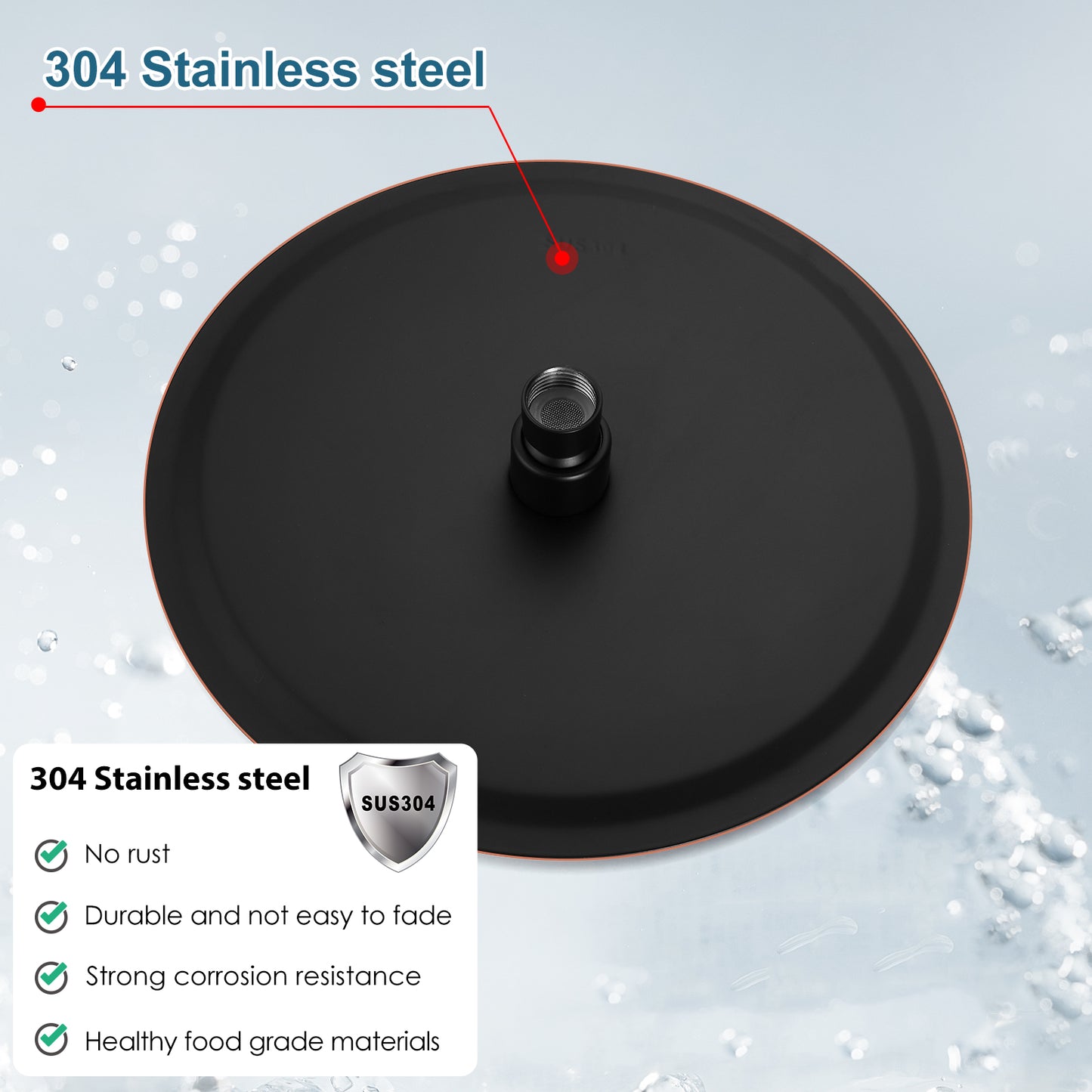 
                  
                    Midanya Round Rainfall Shower Head 8 Inch Stainless Steel Ultra Thin Design High Pressure
                  
                
