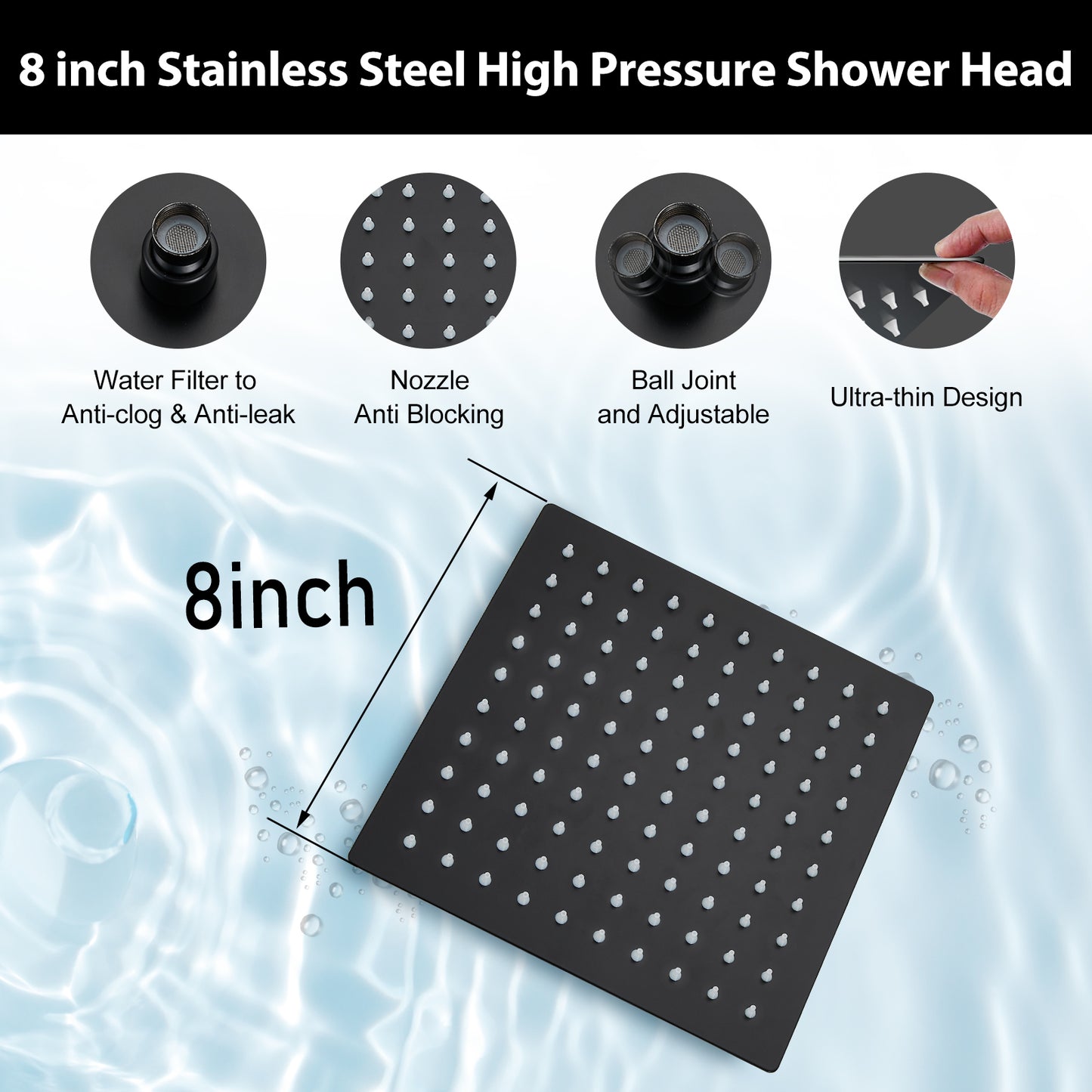 
                  
                    Midanya Tub and Shower Faucet Set Shower System with 8-Inch Rain Shower Head and Waterfall Tub Faucet Wall Mount Shower Valve and Trim Kit Included
                  
                