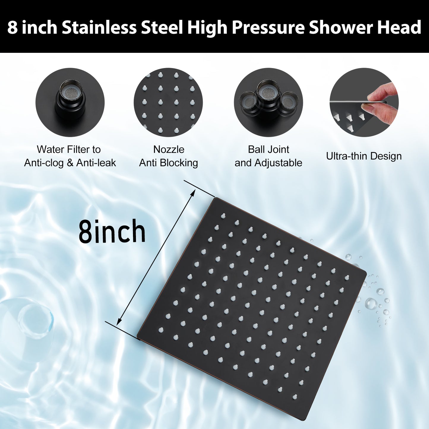 
                  
                    Midanya Tub and Shower Faucet Set Shower System with 8-Inch Rain Shower Head and Waterfall Tub Faucet Wall Mount Shower Valve and Trim Kit Included
                  
                