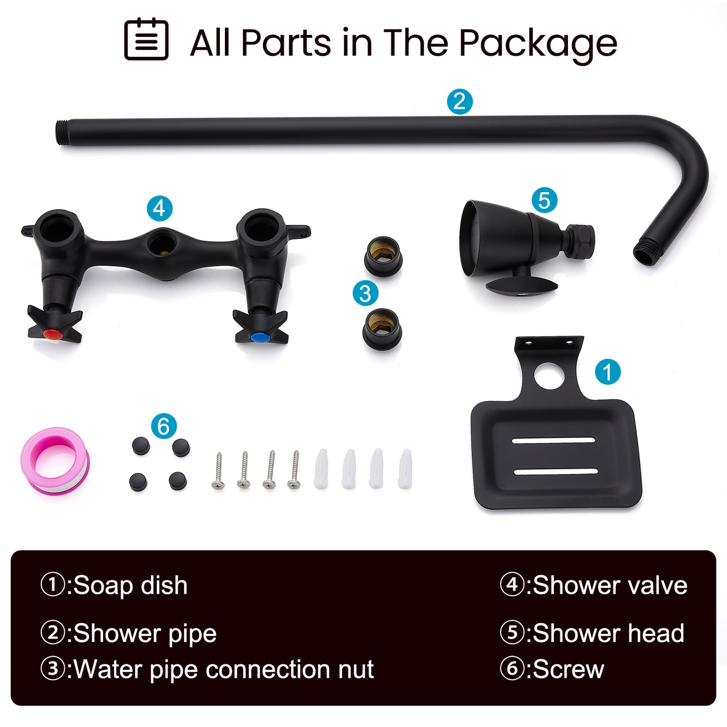 
                  
                    Outdoor Shower Fixtures Faucet Kit Wall Mounted with Dual Cross Handles Brass Mix Valve Adjustable Utility Shower Head Exposed Shower System with Soap Dish
                  
                