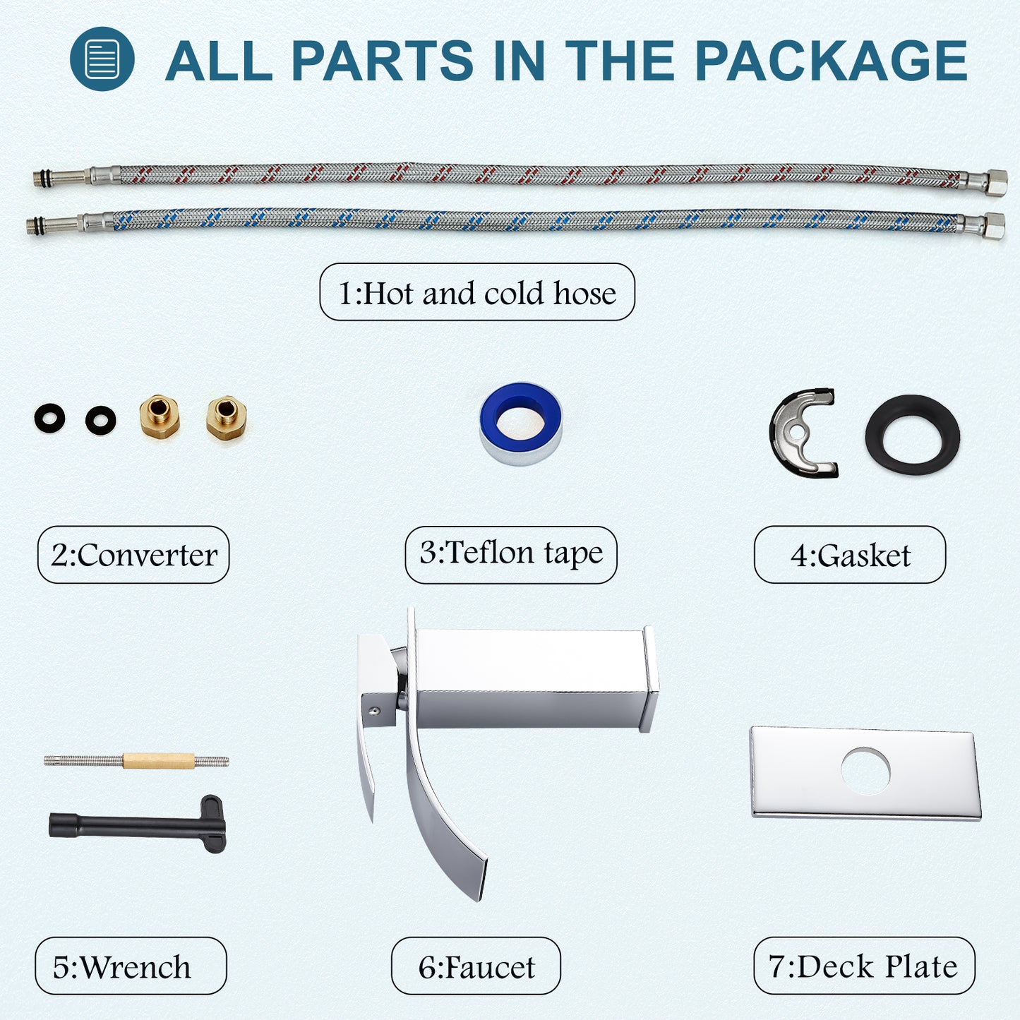 
                  
                    Midanya Bathroom Sink Faucet Waterfall Spout Single Handle 1 Hole Deck Mount Hot & Cold Water Mixer Tap Lavatory Vanity Sink Faucet Commercial with Deck Plate
                  
                