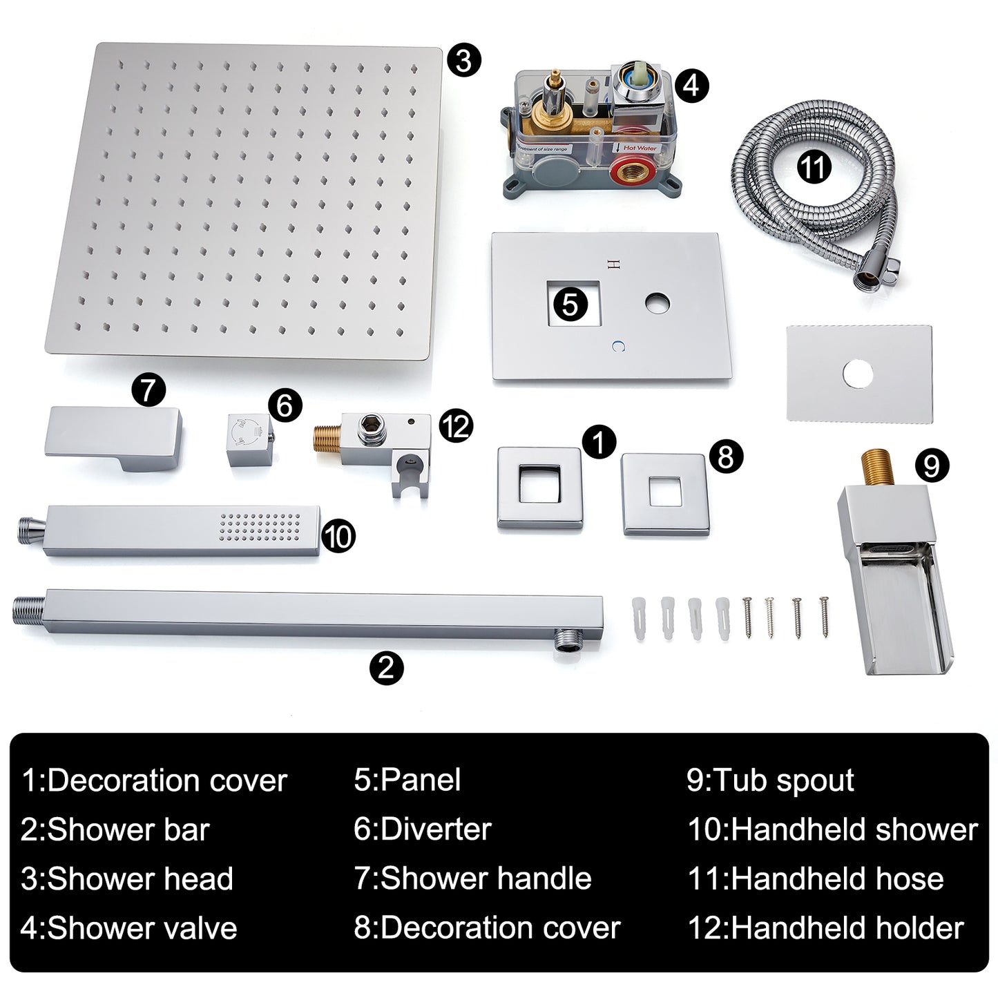 
                  
                    Midanya Bathroom Shower System 10 Inch Rainfall Shower Head with Handheld Spary Wall Mount Tub Spout Combo Set Rough-in Valve 3 Function Mixer Shower Faucet Luxury
                  
                