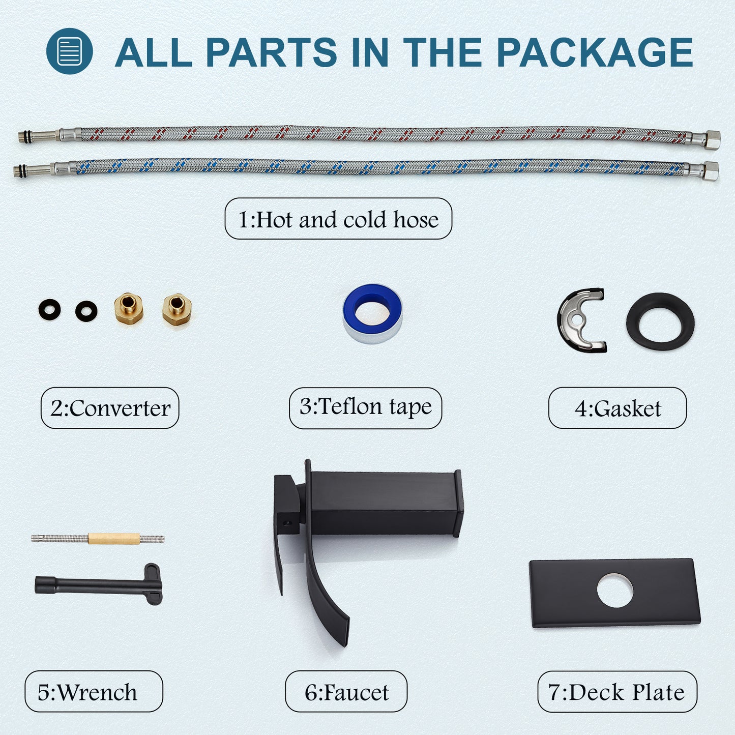 
                  
                    Midanya Bathroom Sink Faucet Waterfall Spout Single Handle 1 Hole Deck Mount Hot & Cold Water Mixer Tap Lavatory Vanity Sink Faucet Commercial with Deck Plate
                  
                