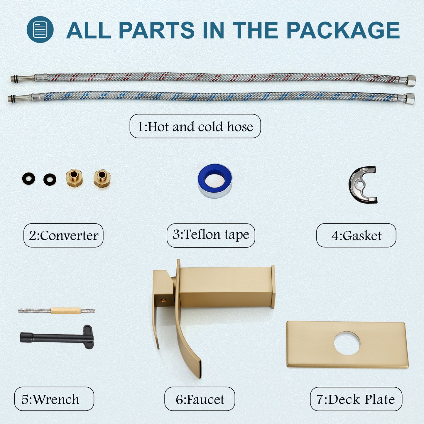 
                  
                    Midanya Bathroom Sink Faucet Waterfall Spout Single Handle 1 Hole Deck Mount Hot & Cold Water Mixer Tap Lavatory Vanity Sink Faucet Commercial with Deck Plate
                  
                