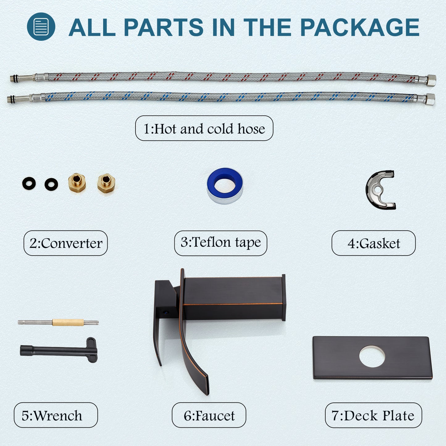 
                  
                    Midanya Bathroom Sink Faucet Waterfall Spout Single Handle 1 Hole Deck Mount Hot & Cold Water Mixer Tap Lavatory Vanity Sink Faucet Commercial with Deck Plate
                  
                