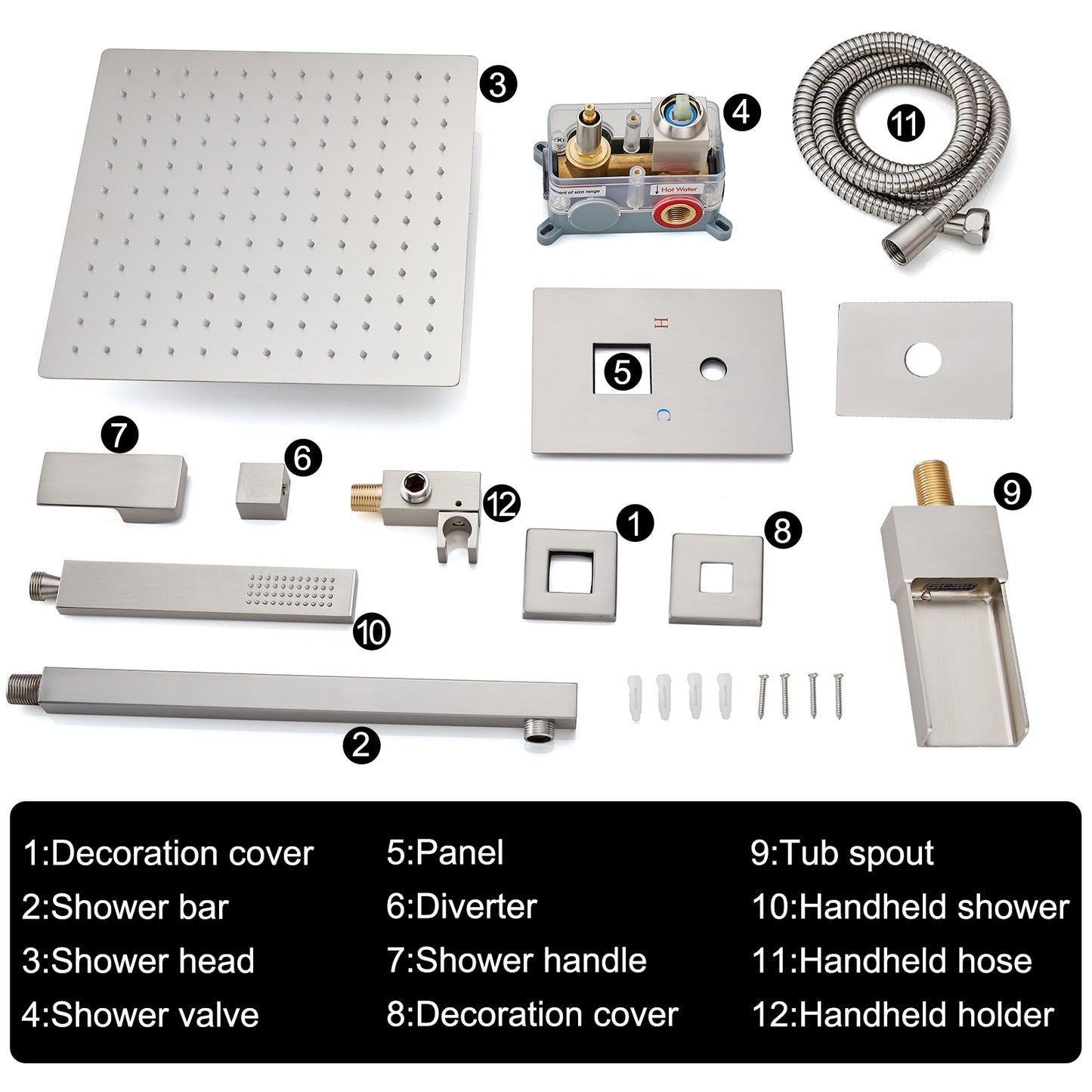 
                  
                    Midanya Bathroom Shower System 10 Inch Rainfall Shower Head with Handheld Spary Wall Mount Tub Spout Combo Set Rough-in Valve 3 Function Mixer Shower Faucet Luxury
                  
                